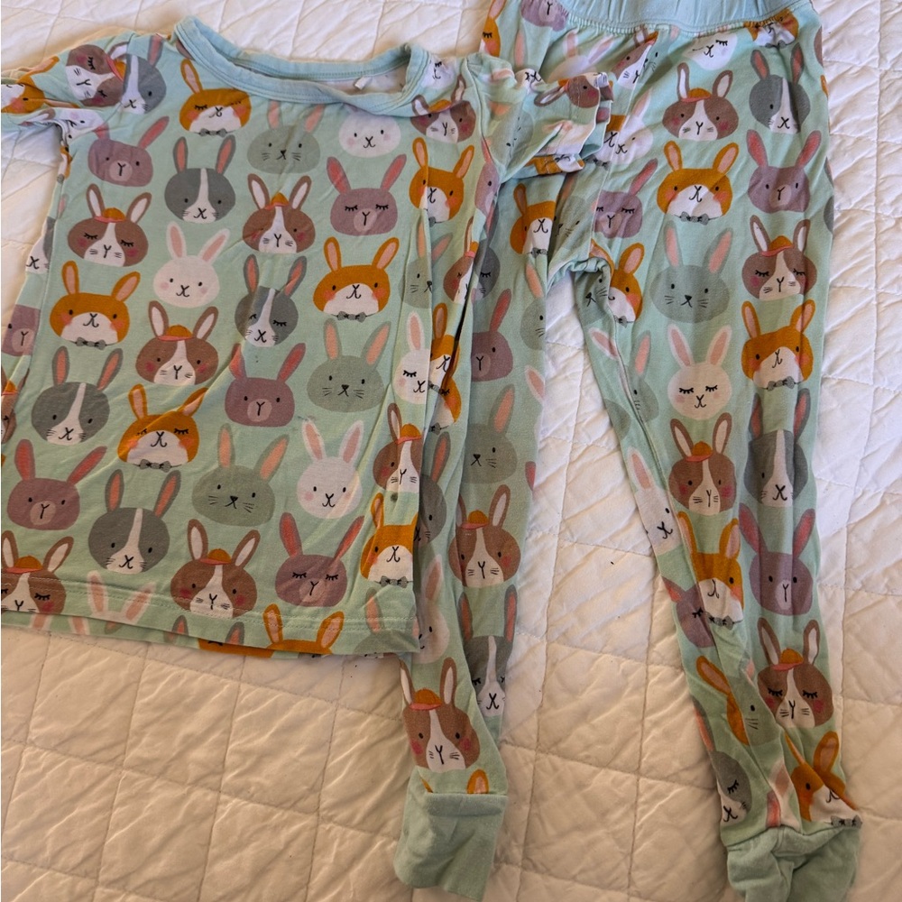 Little sleepies rad rabbits bunny Easter short sleeve pj set